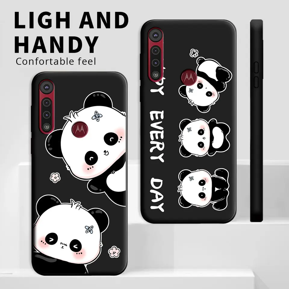 Pre Motorola Moto One Makro puzdro karikatúra panda kvetina nepriestrelný Silikone Soft Soft Pase pre Moto One Action Moto One Pro Cover