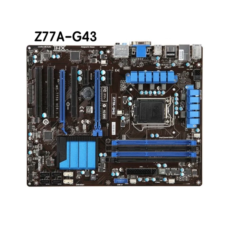 Pre MSI Z77A-G43 Pracovná doska MS-7758 Z77A G45 LGA 1155 DDR3 hlavná doska 100% Testovaná OK Plne pracovná doprava zdarma