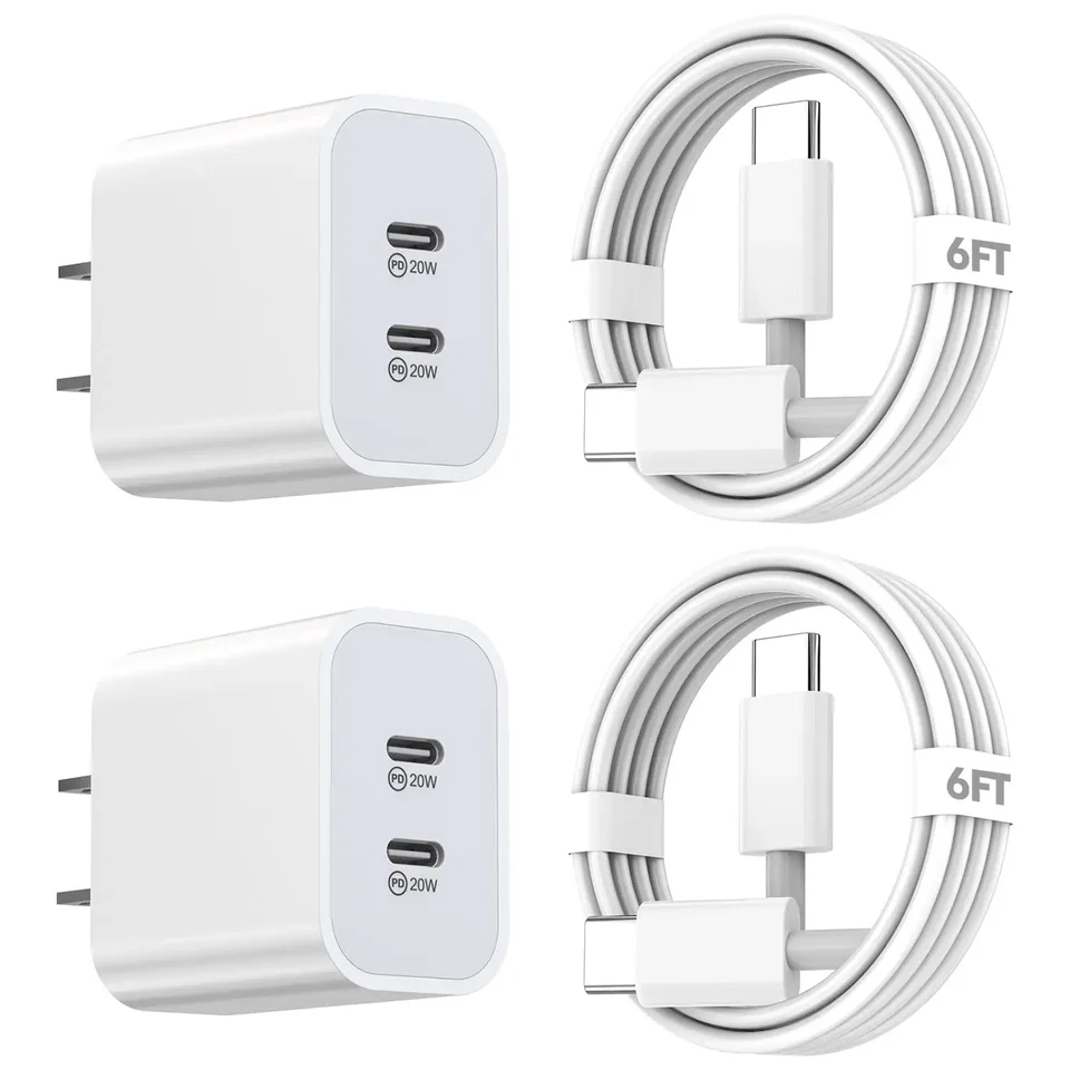 Pre nabíjačku iPhone 16, 2Pack 40W Dual Port Charger so 6ft USB C na C Rýchly nabíjačku pre iPhone 15/15 Pro/iPad Pro/iPad