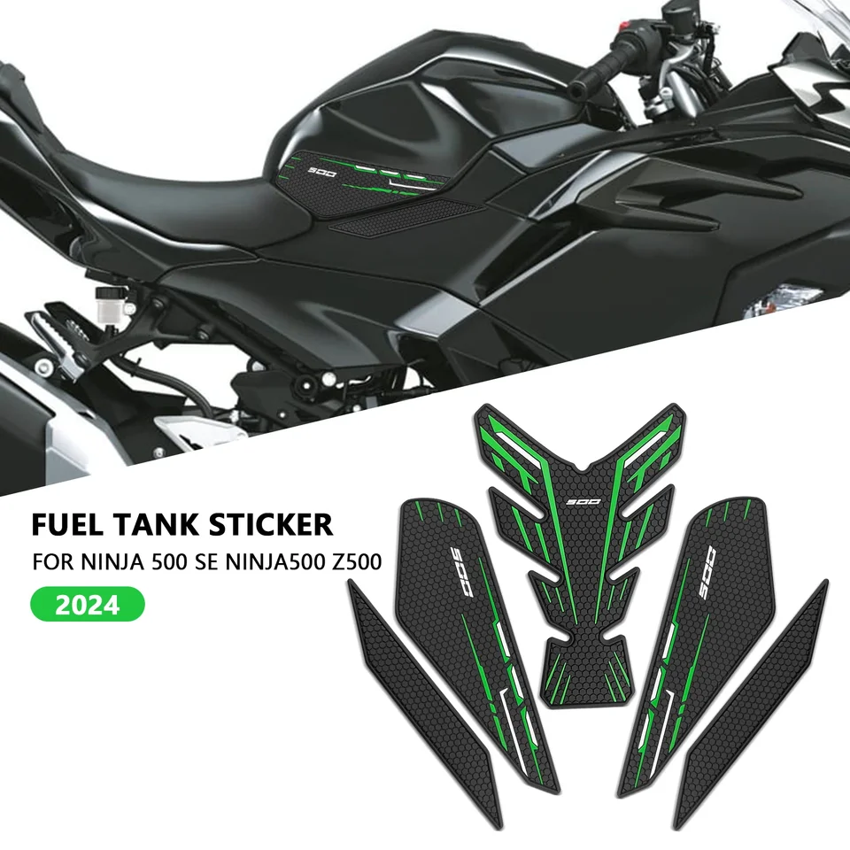Pre Ninja 500 SE Ninja500 2024 Motocyklové príslušenstvo, ktoré nekĺzne bočné palivové nálepky na palivovú nádrž Vodotesnú gumovú nálepku Ninja500 SE
