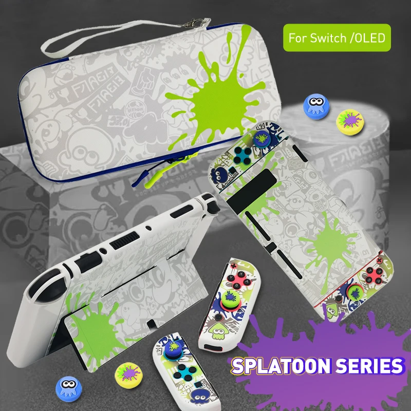 Pre Nintendo Switch OLED Storage Bag Splatoon Style Style Ochranné prepravné puzdro kryt obalu Nintendo Switch Game Accessories