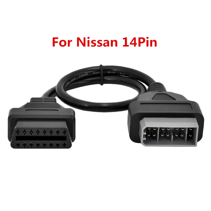 Pre Nissan 14pin až 16pin OBD2 ženský adaptér hodí N-ISSAN 14 PIN OBD OBDII Profesionálny diagnostický automobil Diagnostic