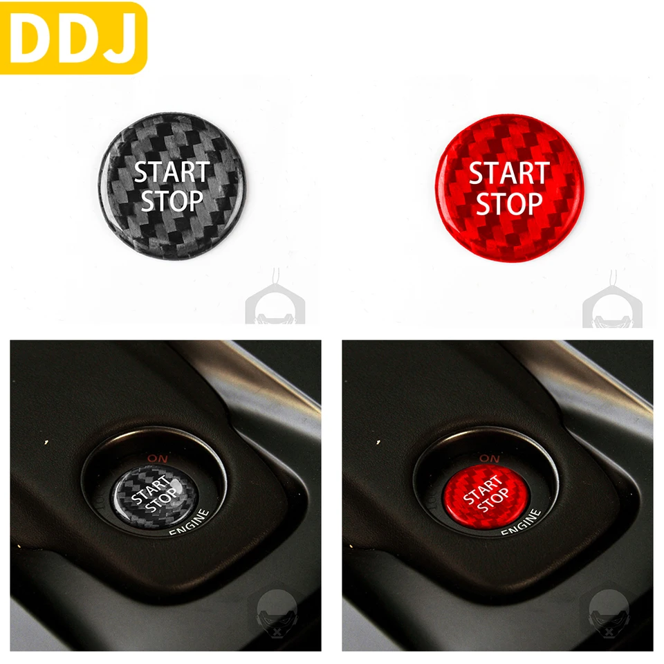 Pre Nissan GTR R35 2008-2015 Príslušenstvo Interiér uhlíkových vlákien One-tlačidlo Štartovacie gombíkové kryt