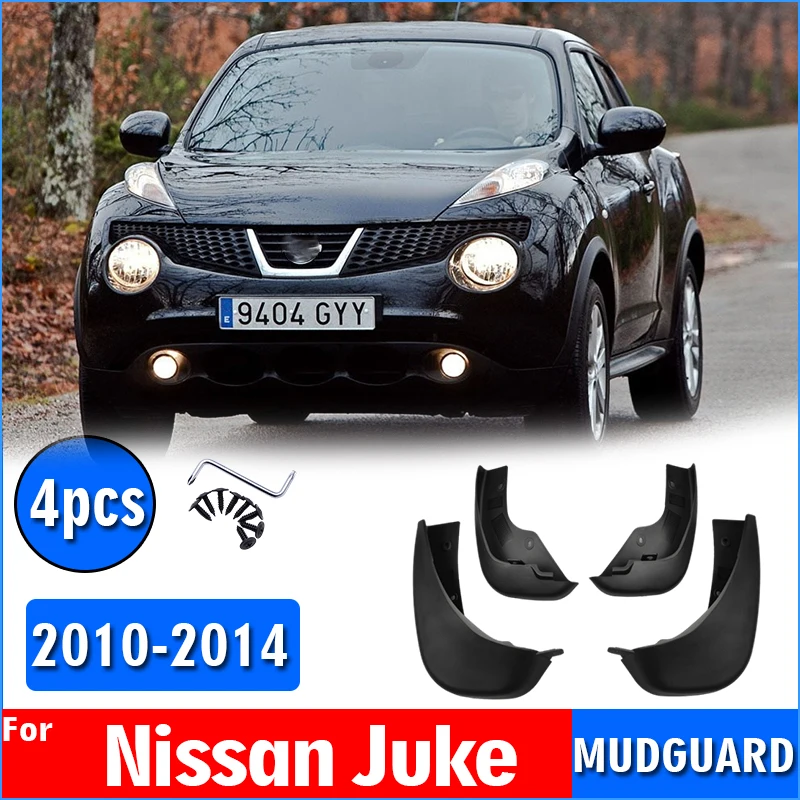Pre Nissan Juke 2010-2014 Mudguard Fender Bahen Flap Guards Splash Mudflaps Automatické príslušenstvo Automatický štýl prednej zadnej zadnej zadnej časti 4ks.