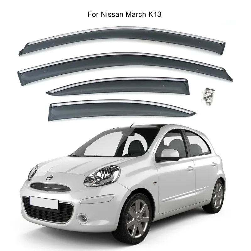 Pre Nissan March K13 Dverové okenné okenné priechodky Ventevné odchýlky Rain Shields