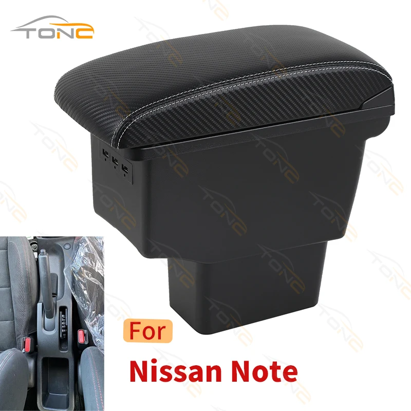 Pre nissan poznámku e Power Car lakťová lakťová krabica 2017-2022 Modifikácia úložného priestoru pre úložisko Doplnky dielov USB Center Console príslušenstvo