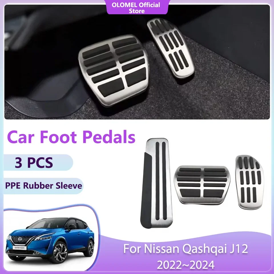 Pre Nissan Qashqai J12 2022 2023 2024 Nerezová oceľ Car Foot Pedals Brzd Non-Slip No Vŕtacie zliatiny pokrýva príslušenstvo dielov