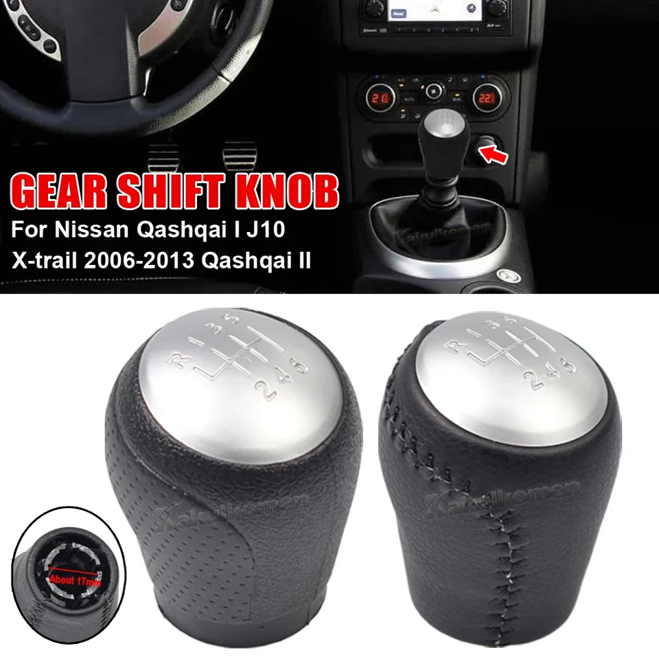 Pre Nissan Qashqai NJ10 +2 X-Trail 2008-2013 Gear Shifte Gomb Shifter Páka hlava 6-rýchlostný manuálny štýl automobilu