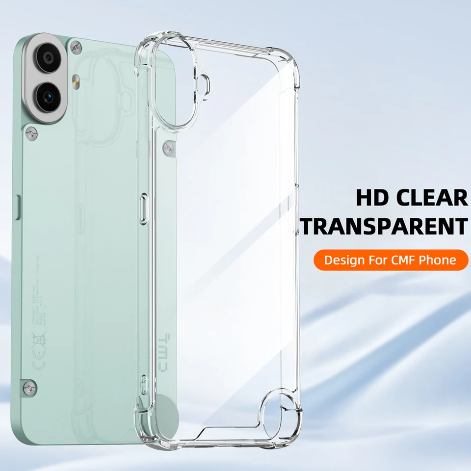 Pre nič CMF telefón 1 puzdro pokrýva Nič CMF Phone 1 Funda Original TRANSUCENT TPU HARD CLEAR GOOK COQUE NICA CMF Telefón 1