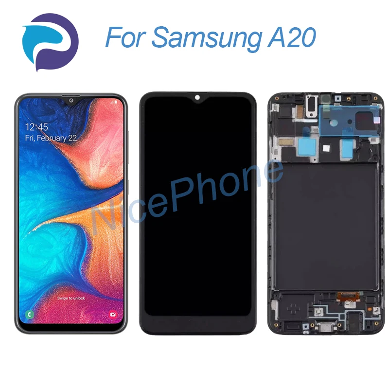 Pre obrazovku Samsung A20 LCD + dotyk Digitalizátor 1560*720 SM-A205F/FN/GN/YN/G/W/U/S/DL/U1 A20 LCD DISPIFT DISPIFT
