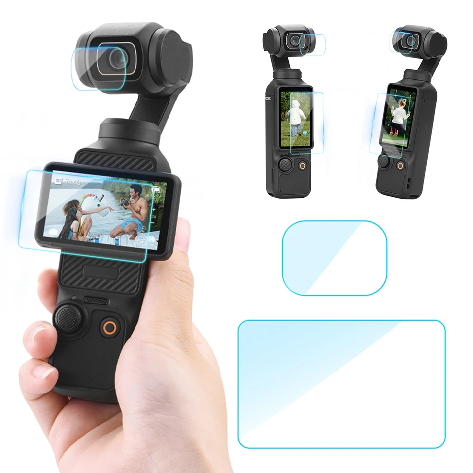 Pre ochrancu šošoviek DJI Osmo Pocket 3 HD + chránič obrazovky Anti-Scrach Ochranný film Clear šošovky Ochrana