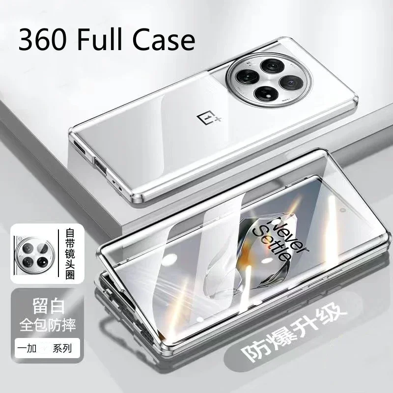 Pre OnePlus 13 5G magnetickú adsorpčnú puzdro pre jeden plus 13 1+13 OnePlus13 R kovový nárazník obojstranný temperovaný sklenený tvrdý kryt
