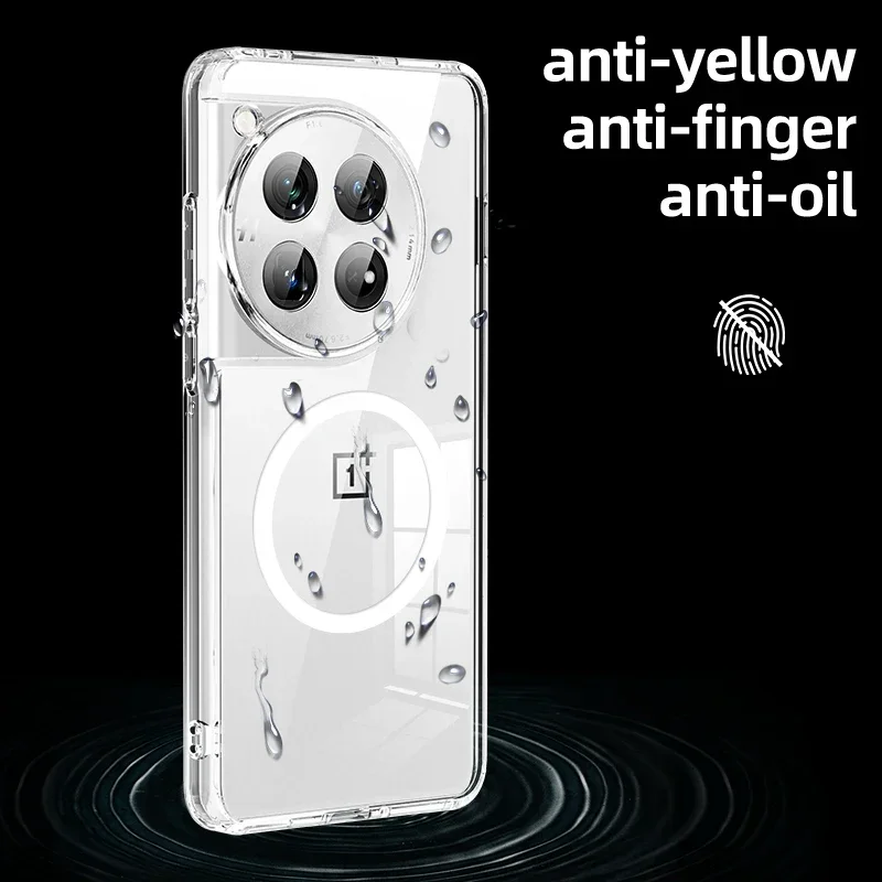 Pre OnePlus 13 Magnetic pre MagSafe Wireless nabíjanie akrylového puzdra PC pre jeden plus 13 12 1+13R 5G priesvitný matný obal