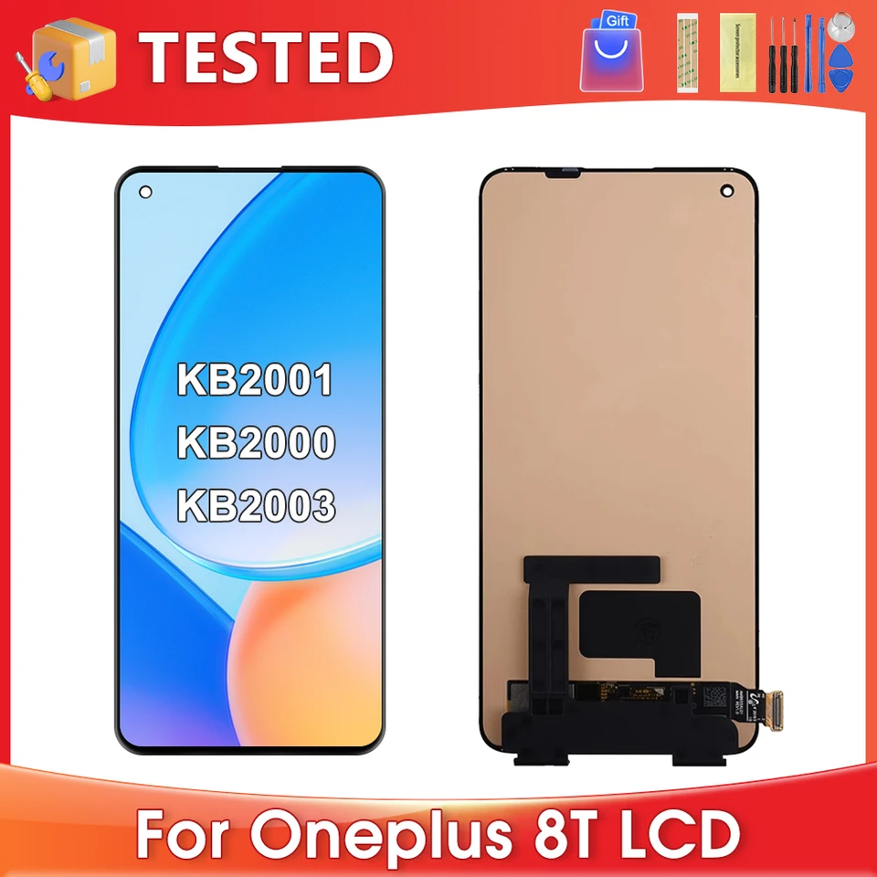 Pre ONEPLUS 8T OEM pre 1+8T testovaný KB2001 KB2000 KB2003 KB2005 LCD DISPIT DISPIT DIGITIZATION DIGITIZERIZÁCIA Zostava
