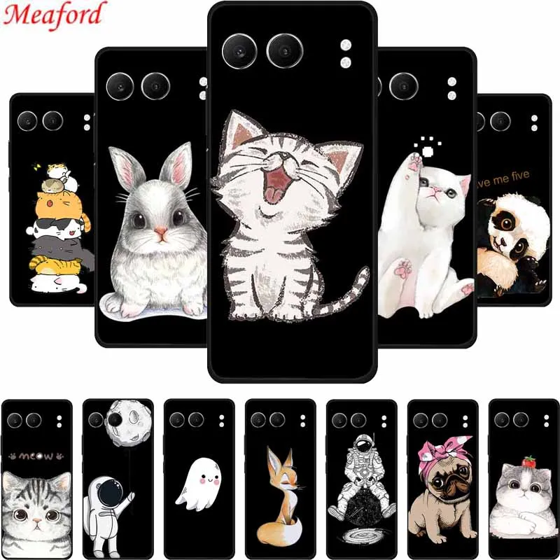 Pre OnePlus Nord 4 Case One Plus Nord 4 Čierny silikónový mäkký kryt zadného krytu pre OnePlus Nord 4 5G Pase Nord4 Cute Cartoon