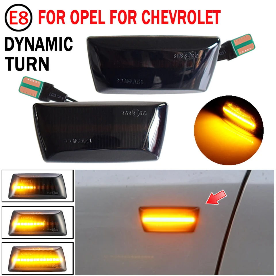 Pre Opel Insignia Astra H Zafira B Corsa D pre Chevrolet Cruze LED Dynamic Marker Turn Signal Signál sekvenčný blinker