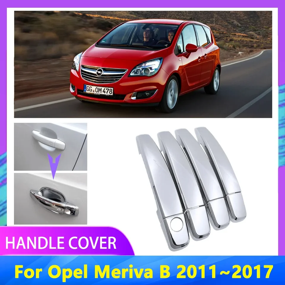 Pre Opel Meriva B 2011 ~ 2017 2012 2013 Vauxhall Meriva Chrome Cover Cover Cover No Rust Luxury Sticker Styling Styling
