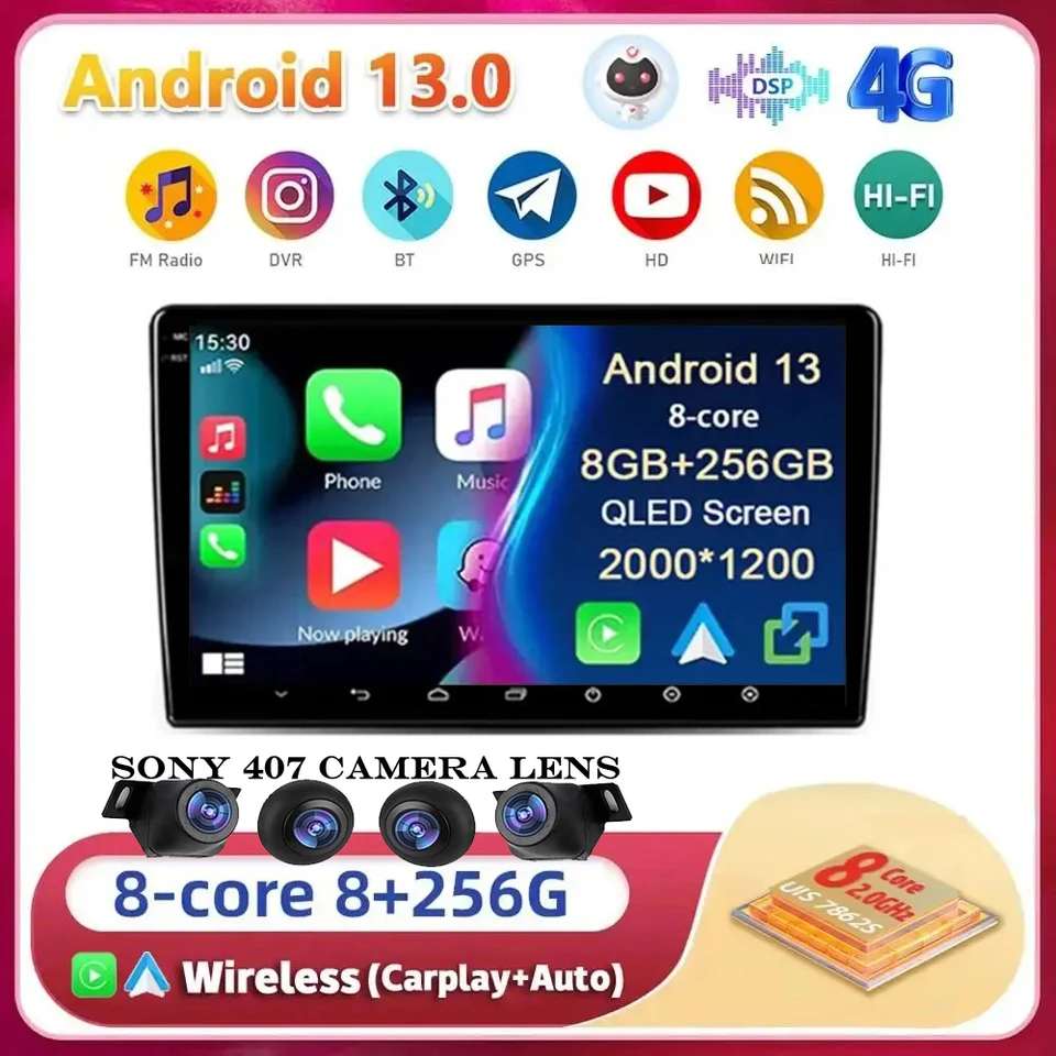 Pre Opel Vectra 3 C 2002 2003 2004 2005 20006 2007 2008 Android 13 CarPlay Auto Multimedia Car Radio Player WiFi+4G DSP Stereo