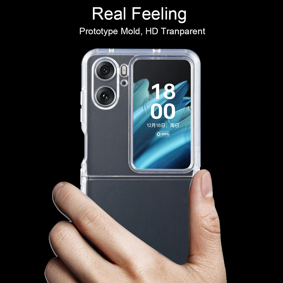 Pre OPPO Nájdite N2 Flip 0,75 mm ultra-tenké priehľadné puzdro TPU