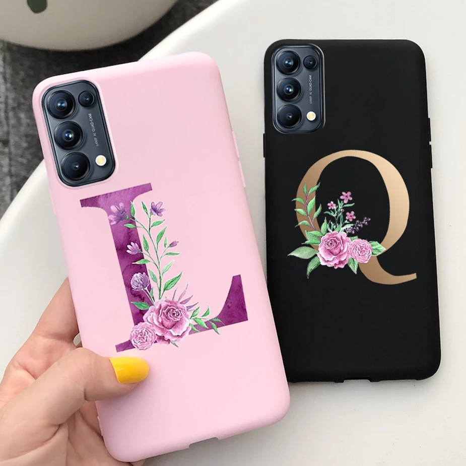 Pre OPPO Nájdite X3 Lite Case CPH2145 Roztomilé písmená mäkký silikónový telefón zadný kryt pre OPPO Nájdite x 3 Lite X3Lite Cases Fundas Bumper