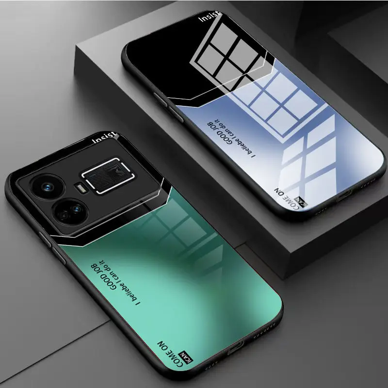 Pre Oppo Realme GT 5 Case Fashion Tvrdo temperovaný sklenený gradient Ochranné puzdrá zadného krytu pre Oppo Realme GT5 Full Cover Shell