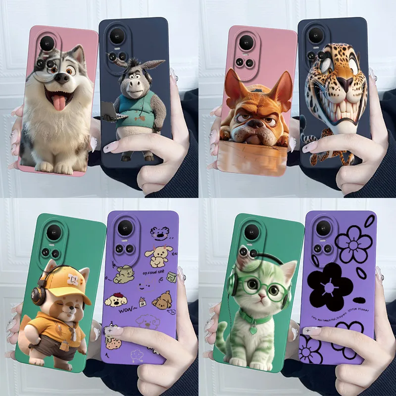 Pre Oppo Reno 10 11 11f Reno10 Reno11 F Pro 5G puzdro Ultrathin Liquid Silikone Shell Pekné kvetinové kvetinové strukovisko