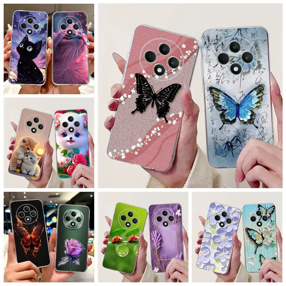 Pre Oppo Reno 12f 4G Case Cph2687 Štýlové motýľové maľované pokrytie mäkké silikónové puzdro pre OPPO Reno12 F Reno 12 FS Reno12F Bumper
