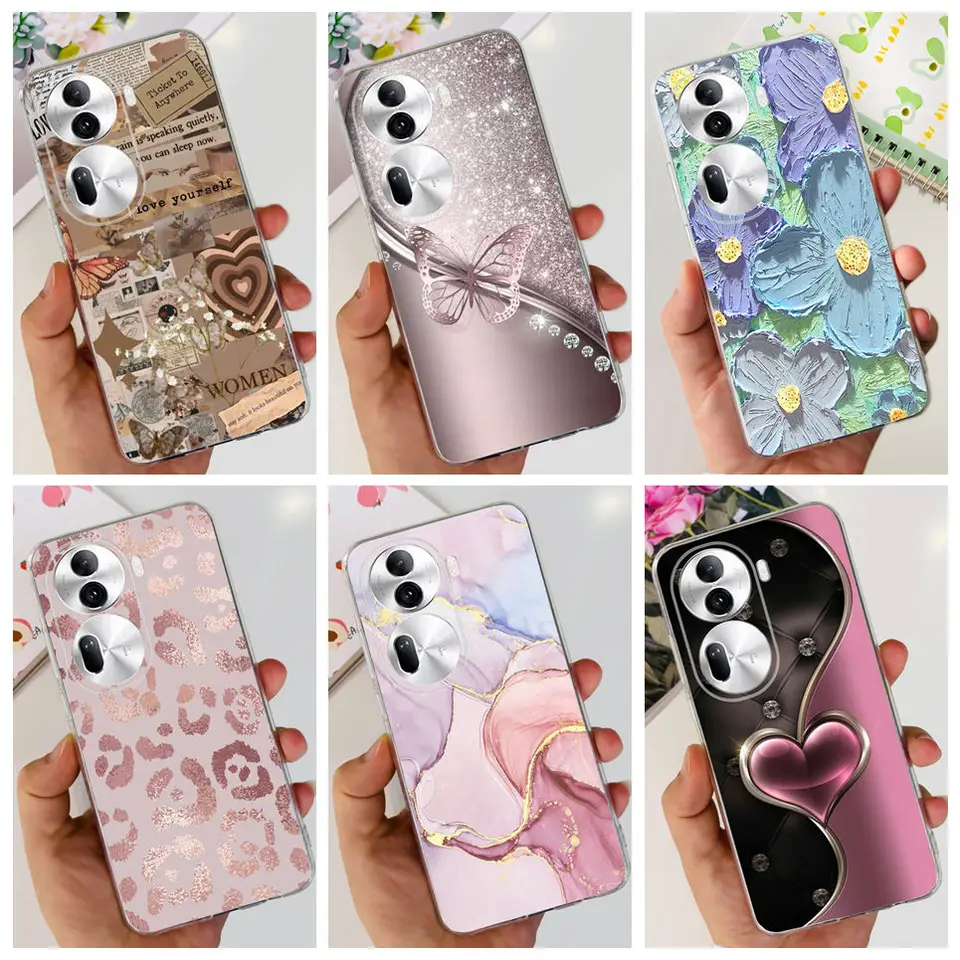 Pre Oppo Reno11 F zadné puzdro priehľadné s krásou dievčenská maľba Etui Silikone Soft Bumper Oppo Reno 11 Pro Reno11 Funda Cover