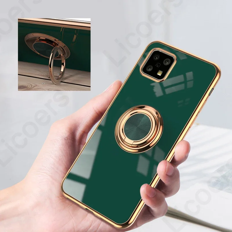 pre ostrý Aquos Sense 8 plus R8 7 R7 6 4 Wish 3 Pase 6D Platačný magnet držiak prsteňa držiak prsteň nárazu odolný voči škrupine chráni mäkký kryt