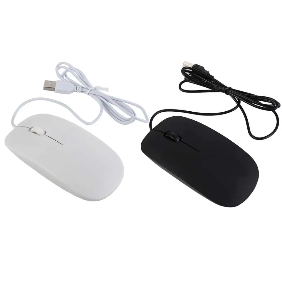 Pre PC Office Gaming Mouse Black White Ultra Thin 3D Optical Optical Mouse USB káblová myš počítačová myš káblová myš