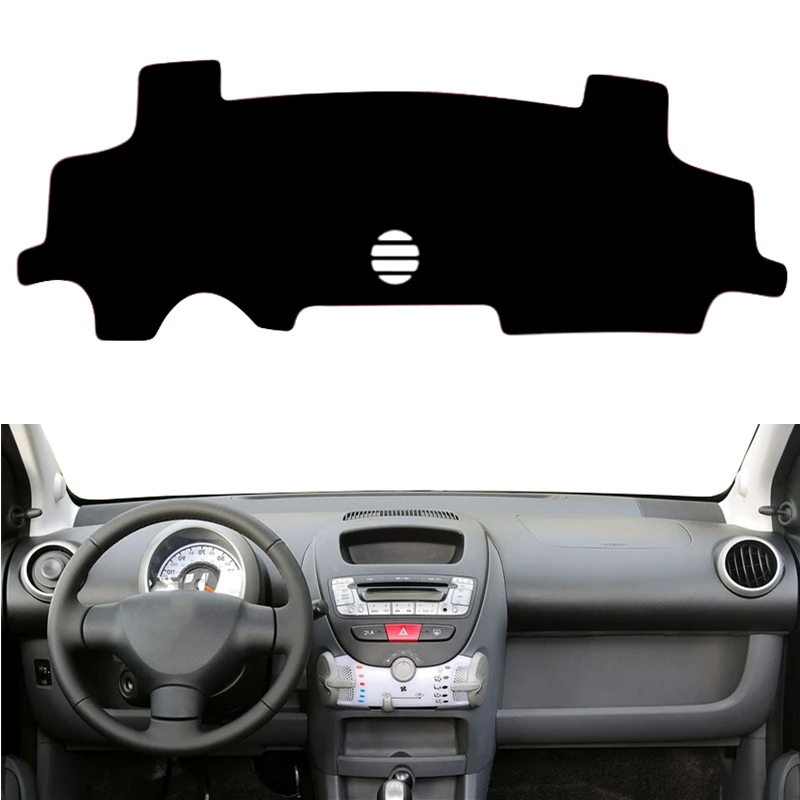 Pre Peugeot 107 Citroen C1 Toyota Aygo 2005-2014 Dashmat Dashboard Cover Dase Mat Mat Sunshade Chráňte koberec Cushion Cushory Accessories
