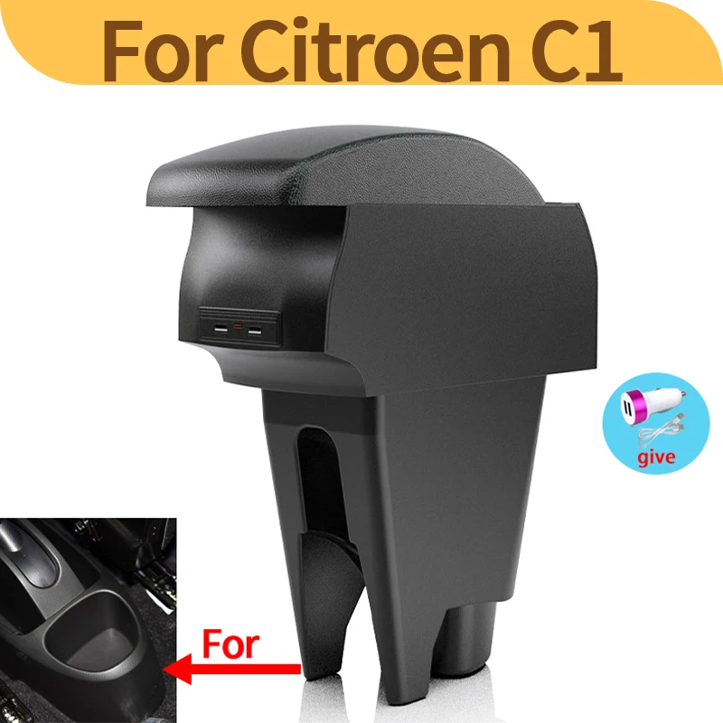 Pre Peugeot 107/Citroen C1/Toyota Aygo BJ/BYD F0 Lestovanie krabičky Interiér Interiér CAR Storage Box USB