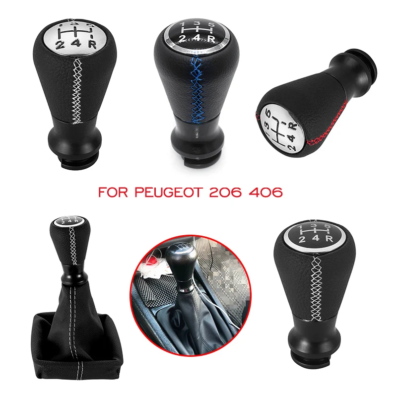 Pre Peugeot 207 307 406 / Citroen C3 C4 C5 Príslušenstvo automobilu Ship Shifter Shibter Hlave Stick Pen Leather Gaiter Boot Golier