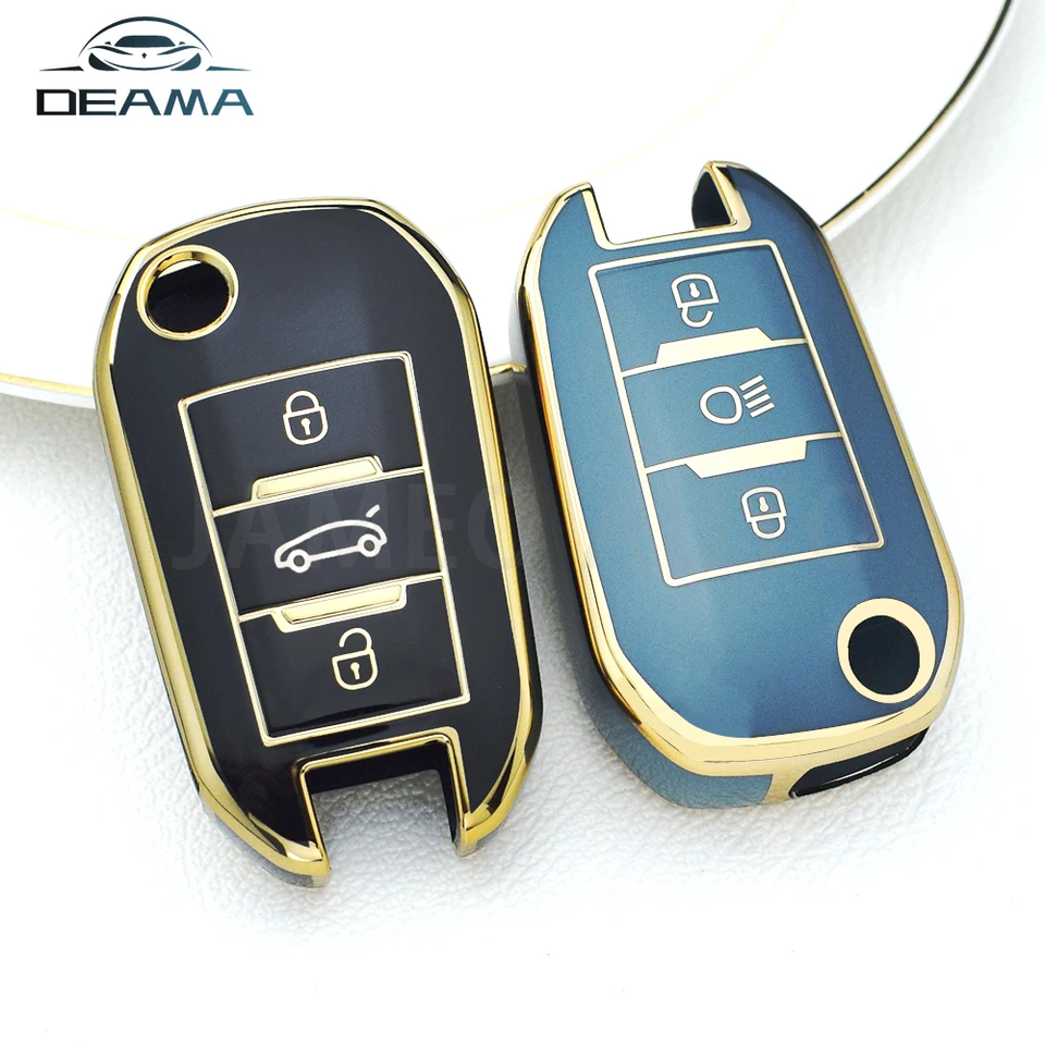 Pre Peugeot 208 2008 308 3008 508 408 307 4008 pre Citroen C3 C4 C5 C6 C8 TPU Vzdialený kľúče puzdro FOB Cover Držiak pokožky