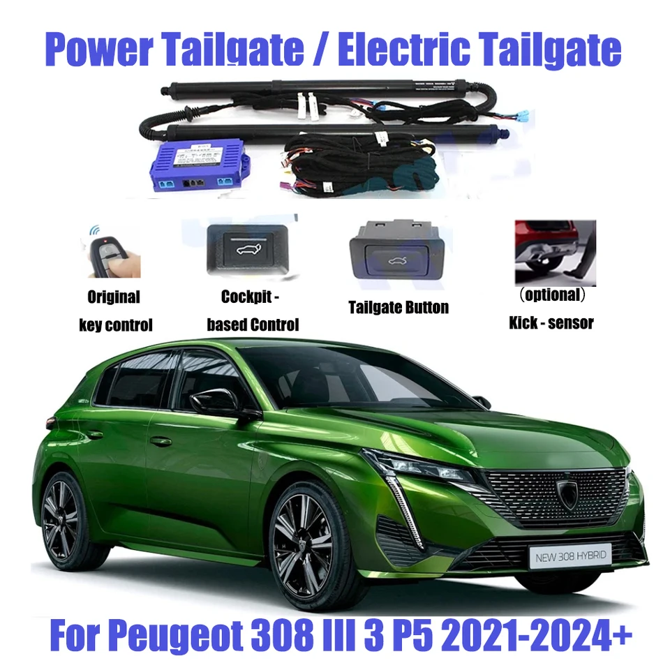Pre Peugeot 308 III 3 P5 2021-2024+ automatické zdvíhacie súpravy Automatické otvorenie kmeňa Trunk Intelligent Electric Lift Tailgate