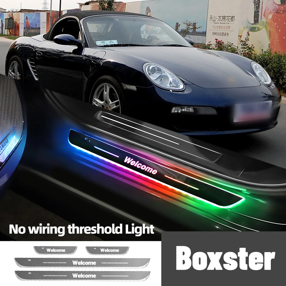 Pre Porsche Boxster 986 987 981 982 1996-2022 Dvere na autá Sill Logo Logo LED LED VIDKA PREAL PREAL LAMP Príslušenstvo