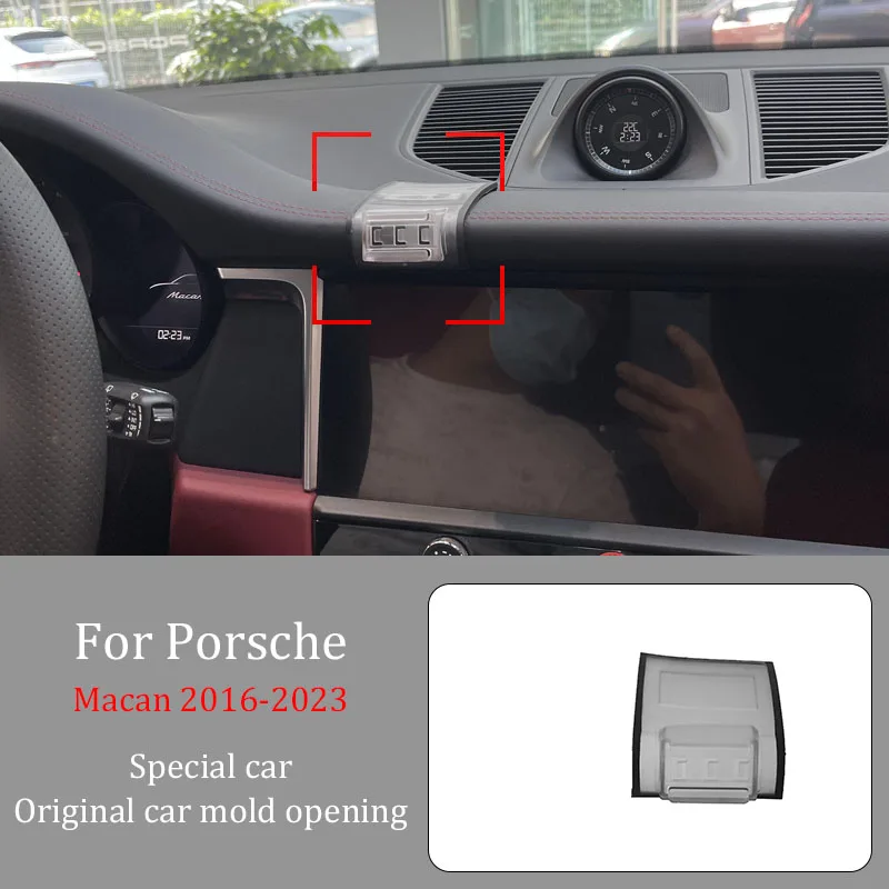Pre Porsche MacAN 2016-2023 Infračervená infračervená indukcia mobilného telefónu bezdrôtové nabíjanie konzoly DIY Custom Pattern Navigation Držiak