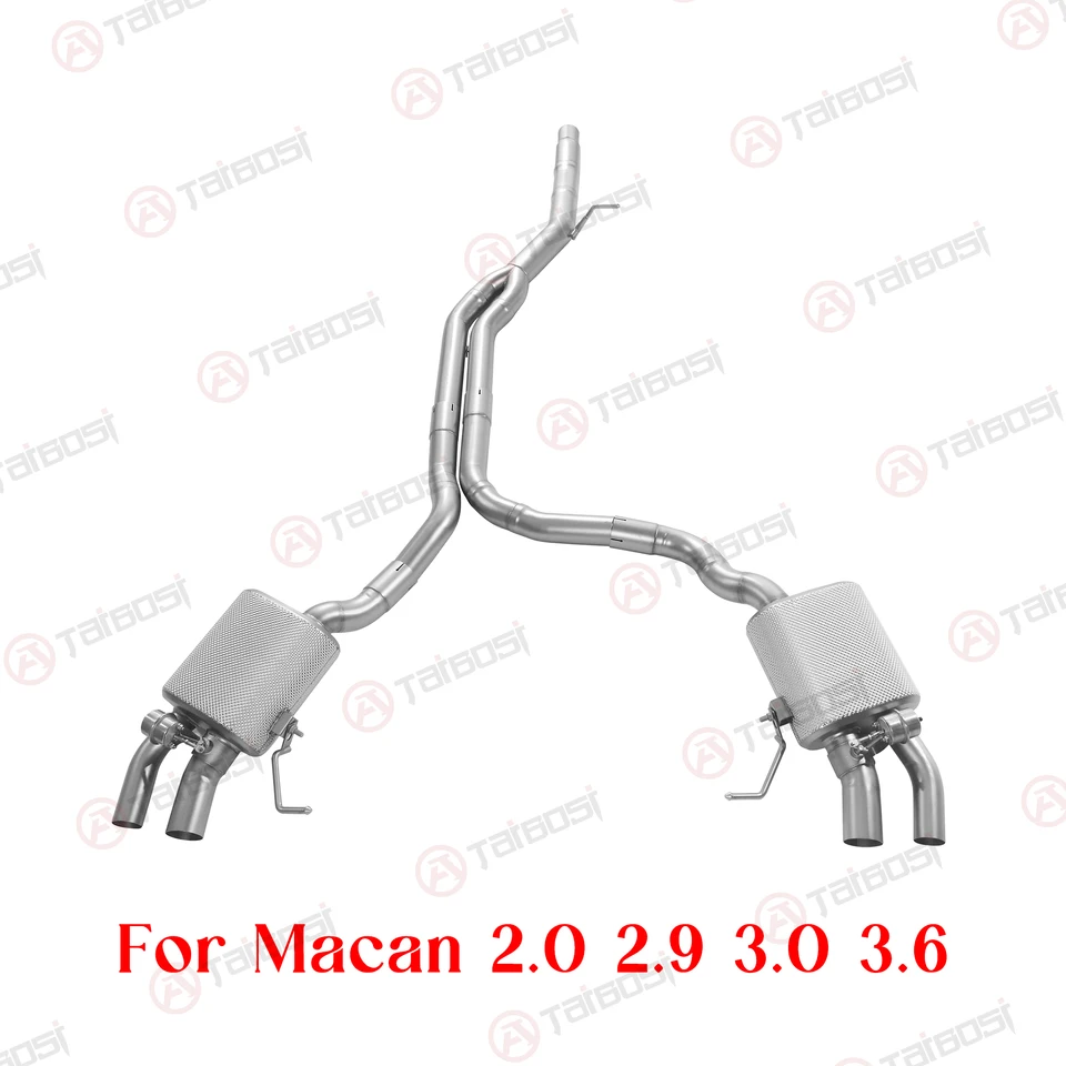 Pre Porsche Macan S GTS 2014-2023 2.0T 2.9T 3,0T 3,6 Systém úniku výfukových vozidiel Taibosi Performance Catback Diaľkový ventil tlmič tlmiča