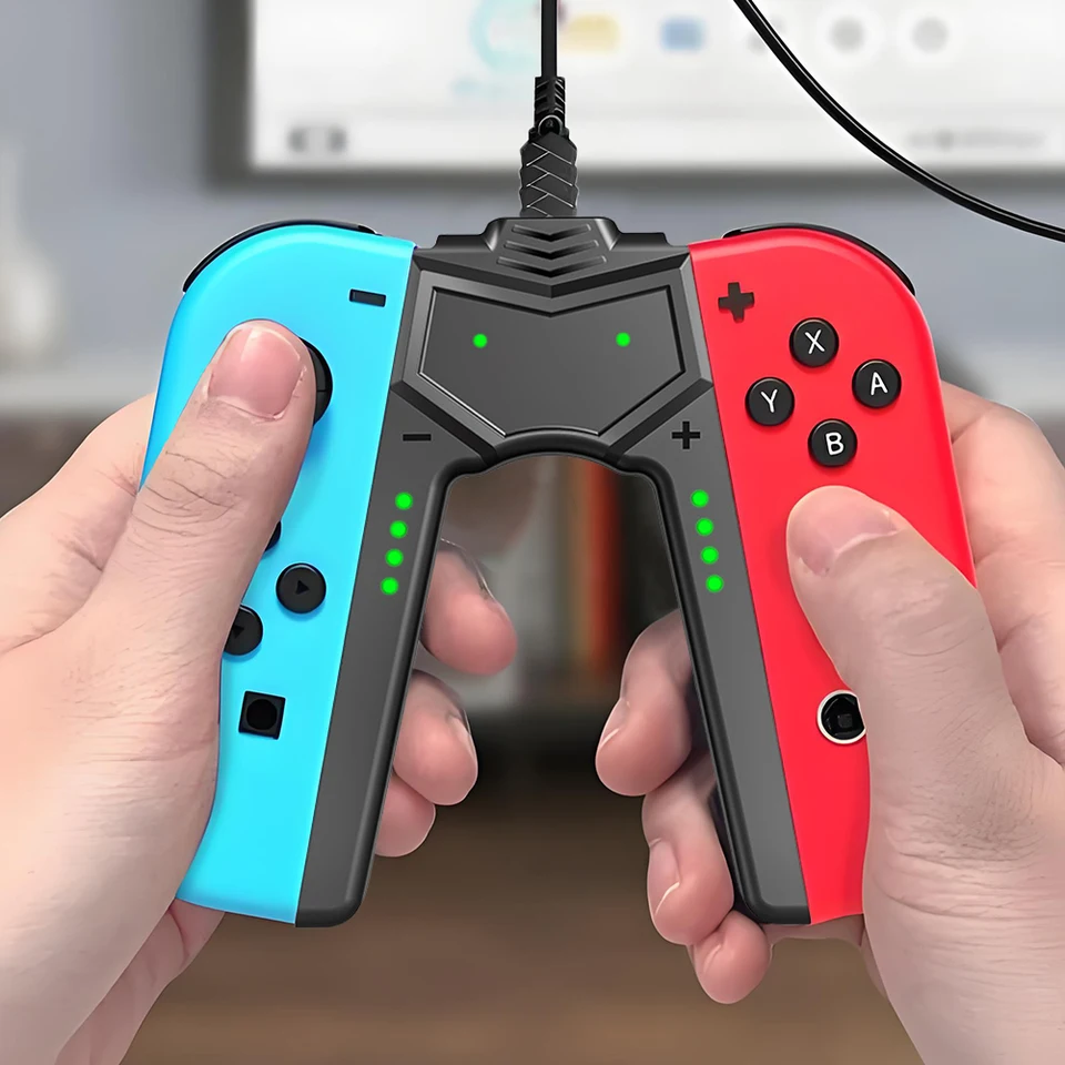 Pre prepínač OLED Joy-Con nabíjanie Grip Type C Prenosný hra v tvare V-v tvare V pri nabíjaní pre Nintendo Switch OLED
