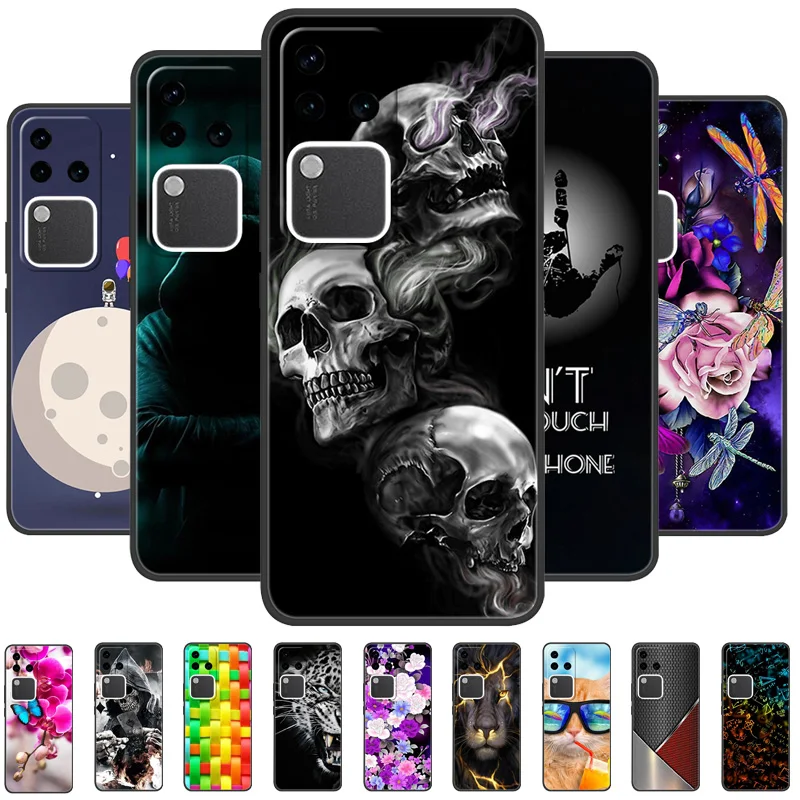 Pre prípad Case Case v2319 Fundas nový čierny mäkký silikón TPU Puzdro pre chránený telefón pre Vivo V30 Pro Bumper Shell Coque