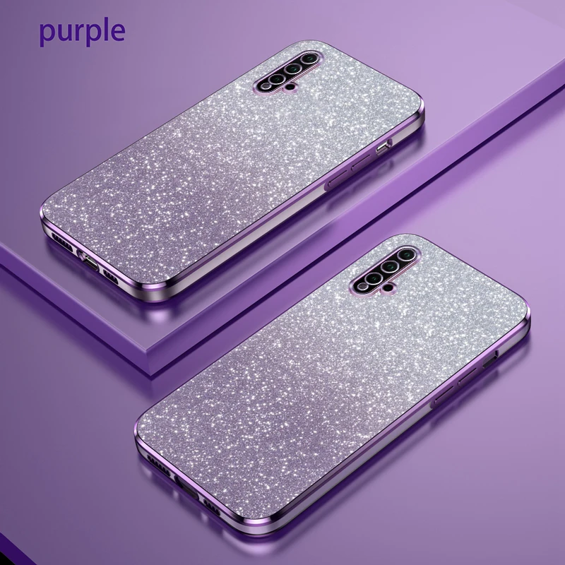 Pre prípad Huawei Nova 5T Case Huawei Nova 5T Puzdro na telefón YAL-L21 YAL-L61 L71 LUXURY GRASTONT TLAKY PLATING SILICONE ZADNÉ PODPORA FINDA