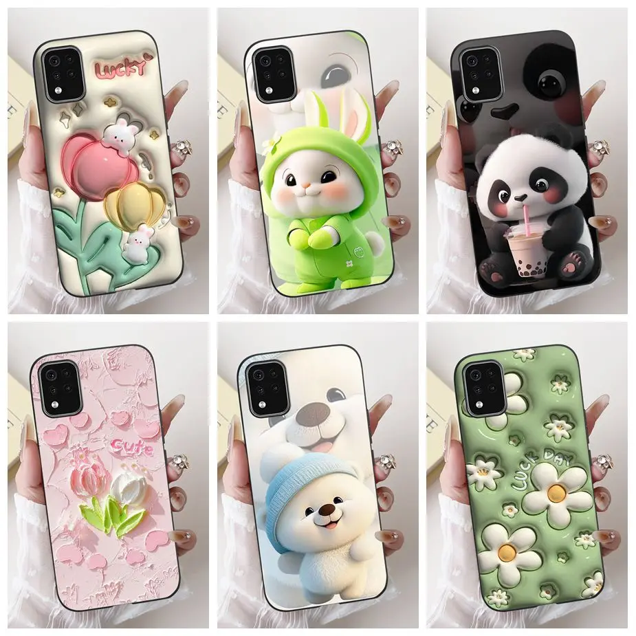 Pre prípad LG K42 LG K52 K62 2020 Roztomilý módny kreslený kryt Shotproof Soft Soft Soft TPU Puzdro pre LG K62 K 42 52 LGK42 Fundas Bumpers