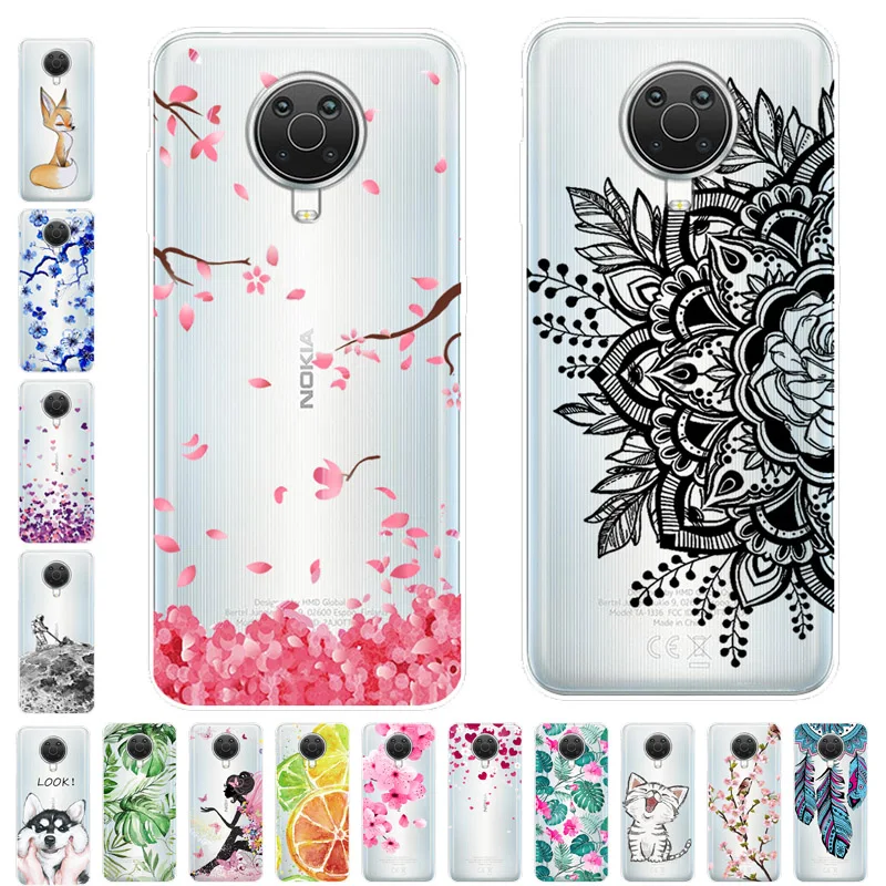 Pre prípad Nokia G20 TPU Silikón Soft Soft Cartoon Clear Case for Nokia G10 G20 X20 X10 TELEFINNÝ kryt pre NOKIAG20 TRANSPArent Coque