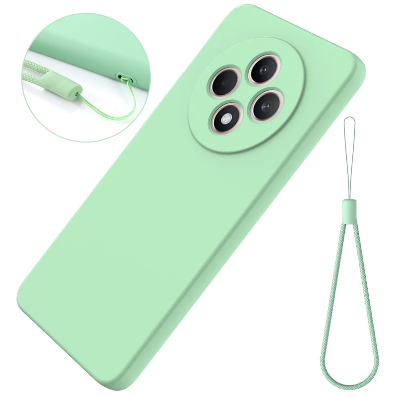 Pre prípad OPPO Reno 12f 5G Soft Soft Premium Liquid Silikone Case s hrncom vo vnútri krytu s popruhom pre Reno 12 F