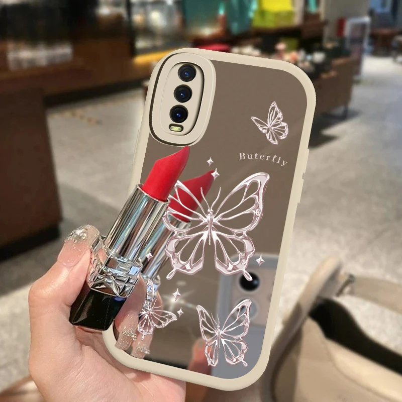 Pre prípad OPPO Reno 8T Puzdro pre motýľ zrkadlo mäkký kryt pre Oppo Reno 7 Pro 6 4G 5G 5F 2Z 5 Pro Silikónový ochranný kryt