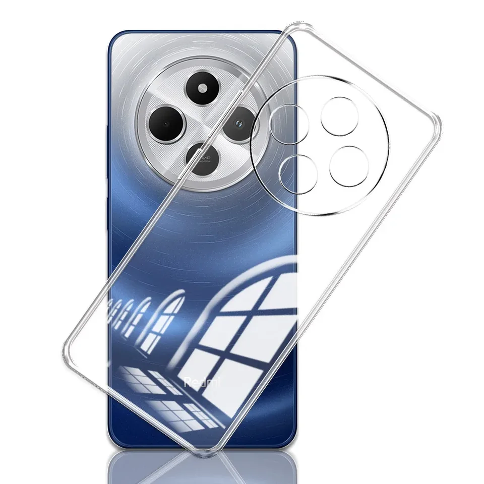 Pre prípad Redmi 14c /Poco C75 Soft Silikone Clear zadný kryt s nárazovým telefónom s nárazom pre Redmi 14C /Xiaomi Poco C75 Protect Coque Coque
