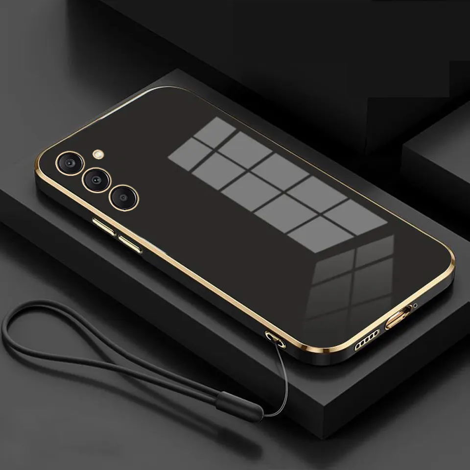 Pre prípad Samsung A25 Galaxy A15 5G A05S F34 M34 5G F54 A24 4G M54 Cover Luxury Square Plating Pase Puzdro o nárazový zadný kryt