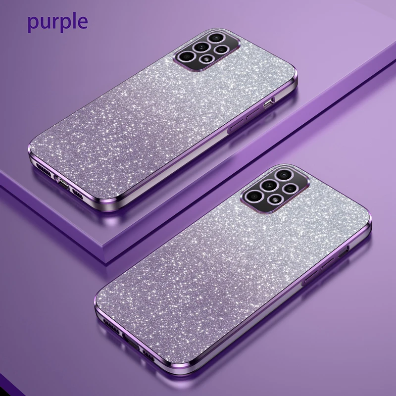 Pre prípad Samsung A32 4G Galaxy A32 5G Pase telefónu SM-A325F SM-A325M Luxusný gradient Glitter pokovovanie silikónového zadného krytu fonda