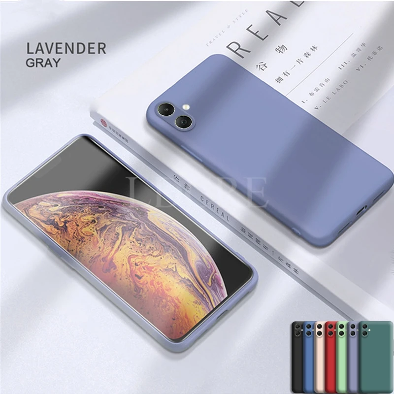 Pre prípad samsung galaxy A06 kvapalina kvapalina Silikónový kryt Samsung A06 puzdro TPU Soft Gumber Protector Puzder Galaxy A06 A05 A04 Cover