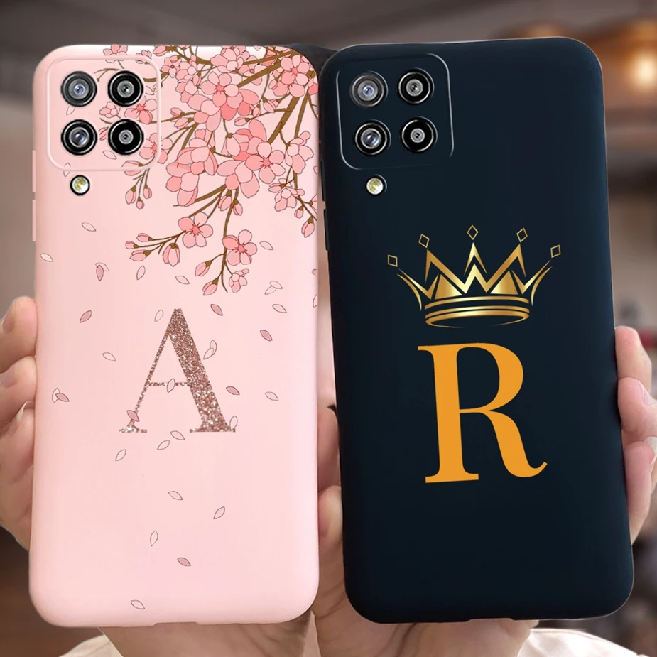 Pre prípad Samsung Galaxy A12 Case F12 M12 Cute Crown Listy pokrývajú mäkký puzdro na telefón TPU pre Samsung A12 Galaxy M12 F12 A 12 Fundas Bags